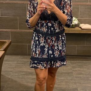 Floral Navy Mini Dress